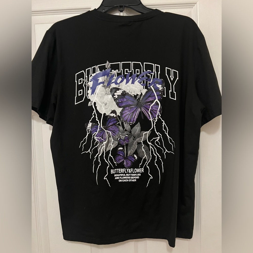 Black Butterfly Graphic T-Shirt